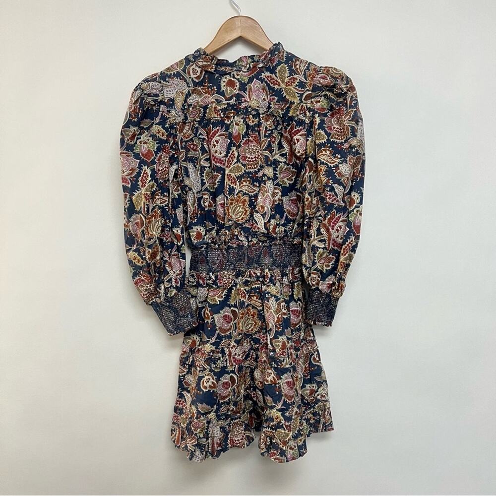 Anthropologie Love The Label Puff Sleeve Dress Smocked Paisley Small $275 - Picture 9 of 11